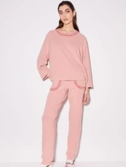 Hausanzug Kuschelbaumwolle Von Chiara Fiorini -Femina Verkauf hausanzug kuschel baumwolle mit glitzerborte rosa cf1340 chiara fiorini