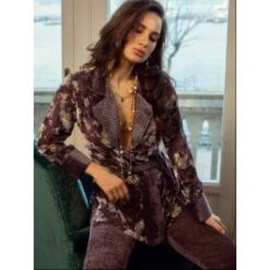 Ausbrennersamt Hausanzug ROSANNA 2 Tlg. Violett Von Room 24