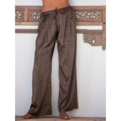 Stretchseide Pyjamahose OMAYA Panthermuster Von Marjolaine