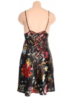 Seidennachthemd FIDJI SATIN Stretchseide Von Marjolaine -Femina Verkauf marjolaine seide nachthemd fidji satin 4fid0101 floral ruecken 1