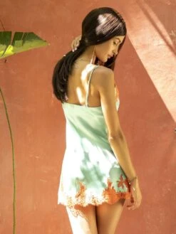 100% Seide Mini Combinette PHENIX No. 2 Exquisit Von Marjolaine -Femina Verkauf mini combinette seide 3phe0301 1277tuerkis koralle phenix marjolaine 2 2