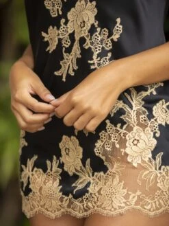 100% Seide Mini Combinette PHENIX No. 2 Exquisit Von Marjolaine -Femina Verkauf mini combinette seide 3phe0301 497schwarz platin phenix marjolaine 3 2