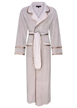 Modal Fleece Morgenmantel Lang FIONA Beige-gold Von Room 24 -Femina Verkauf modal baumwolle morgenmantel fiona 21993 grau room24 4