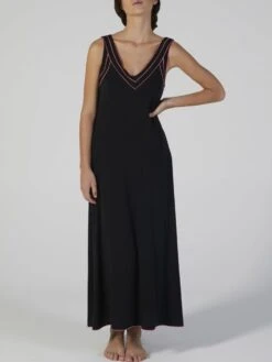 Modal Neglige Lang Schwarz-pink Von Verdiani -Femina Verkauf modal neglige lang schwarz 4519 verdiani 3