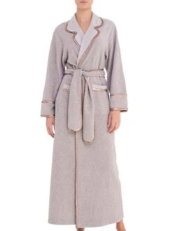 Modal Fleece Morgenmantel Lang FIONA Beige-gold Von Room 24 -Femina Verkauf modal wolle morgenmantel fiona 21993 grau room24 3