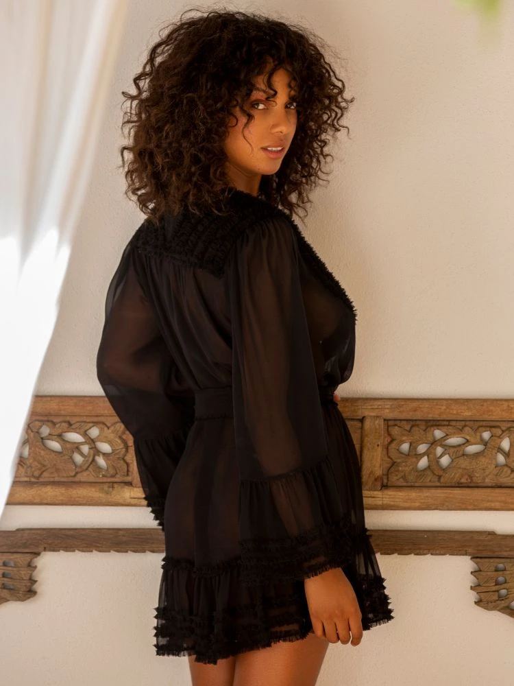 Kimono 100% Seide SOIE FANTAISIE Von Marjolaine 5 Kimono 100% Seide SOIE FANTAISIE Von Marjolaine – Bild 5