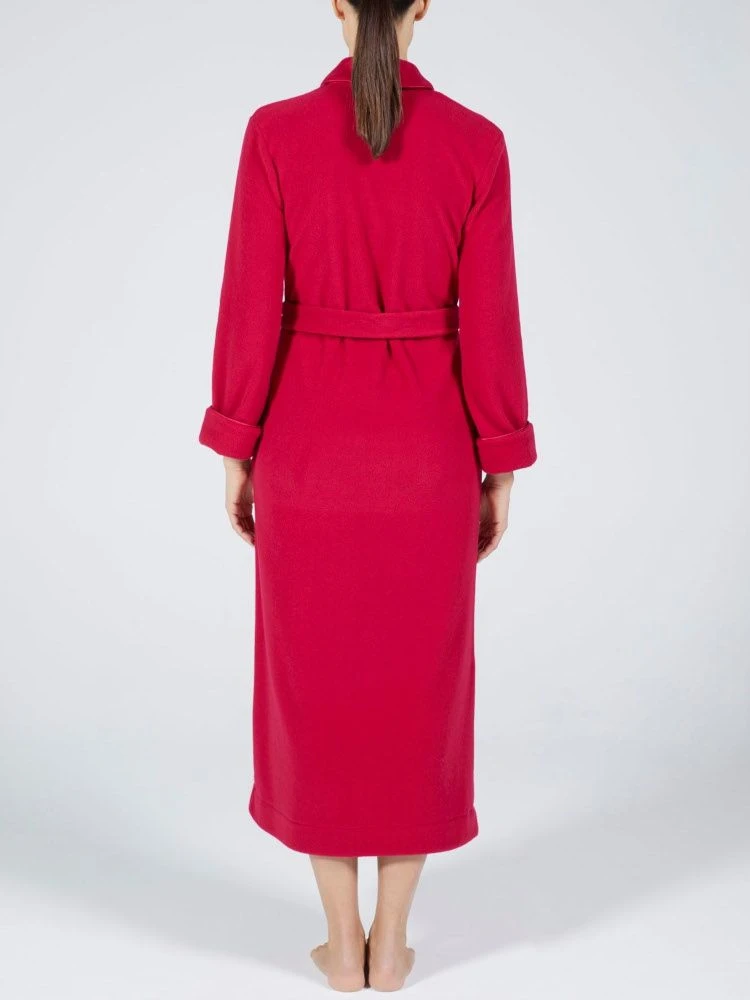 Viscose Fleece Morgenmantel Lang LAMPONE Himbeer-rot Von Verdiani 4 Viscose Fleece Morgenmantel Lang LAMPONE Himbeer-rot Von Verdiani – Bild 4