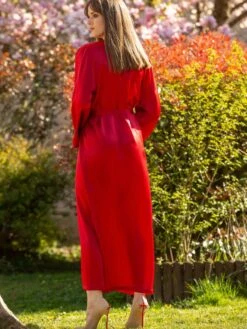 100% Seide Morgenmantel Lang LAURIAN Von Marjolaine -Femina Verkauf morgenmantel seide lang rot laurian rouge marjolaine 3