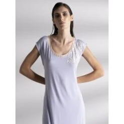 Modal Nachtkleid LAVANDA Mit Spitze Lang Von Verdiani