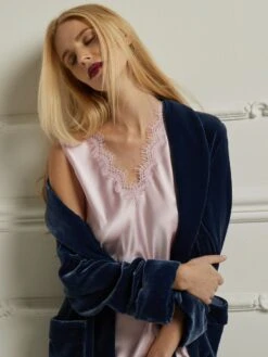 100% Seide Nachtkleid SIBILLE Von Vivis -Femina Verkauf nachtkleid lang sybille rosa vivis 3