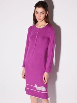 Modal Nachthemd Mit Knopfleiste Von Chiara Fiorini -Femina Verkauf nachtkleid langarm kurz mosto beere cf1375 chiara fiorini 9