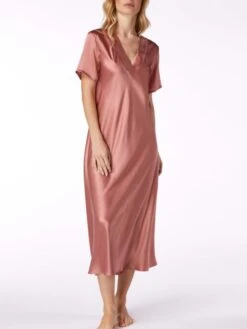 100% Seide Nachtkleid DOROTEA Lang Von Vivis -Femina Verkauf nachtkleid seide dorotea v00571 altrosa vivis 3 6