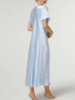 100% Seide Nachtkleid DOROTEA Lang Von Vivis -Femina Verkauf nachtkleid seide dorotea v00571 zart blau vivis 2 6