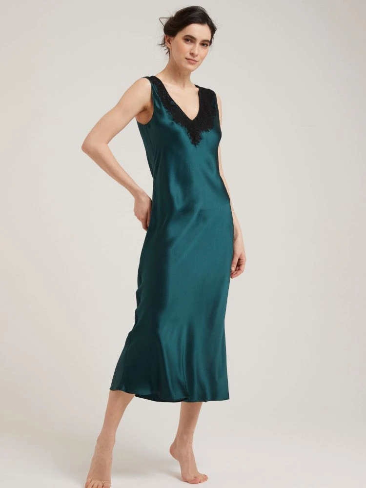 100% Seide Nachtkleid LEONA Lang Von Vivis 14 100% Seide Nachtkleid LEONA Lang Von Vivis – Bild 14