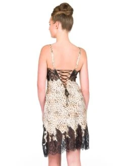 100% Seide Negligé ST. ELM Mit Spitze Gattina -Femina Verkauf neglige seide st elm 50221 leopard gattina 3 2