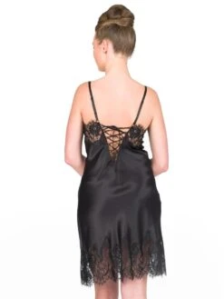 100% Seide Negligé ST. ELM Mit Spitze Gattina -Femina Verkauf neglige seide st elm 50221 schwarz gattina 2 2