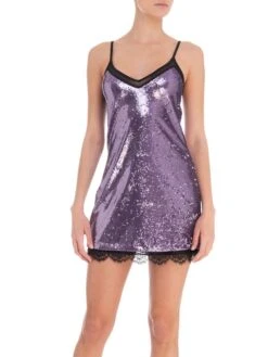 Pailletten Kleid Kurz SARAH Lila Von Room 24 -Femina Verkauf pailetten neglige sarah 21957 lila room24 2