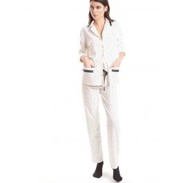 Baumwolle Pyjama HEARTS Weiss-schwarz Von Fiori Di Chiara 1 Baumwolle Pyjama HEARTS Weiss-schwarz Von Fiori Di Chiara