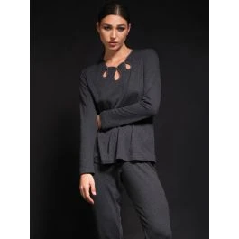 Soft Cotton Pyjama WKND No. 13 Anthrazit Von Verdiani 1 Soft Cotton Pyjama WKND No. 13 Anthrazit Von Verdiani