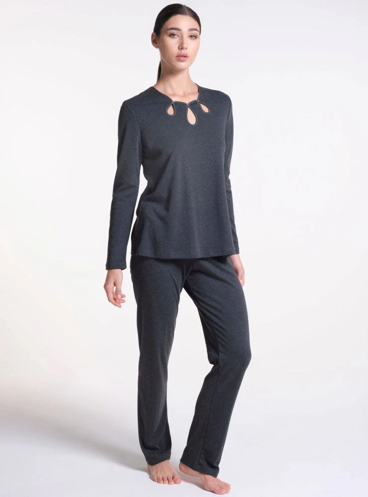 Soft Cotton Pyjama WKND No. 13 Anthrazit Von Verdiani 5 Soft Cotton Pyjama WKND No. 13 Anthrazit Von Verdiani – Bild 5