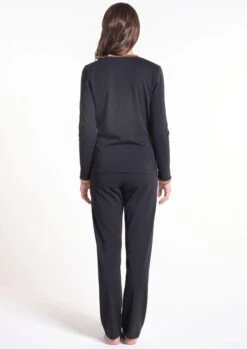 100% Baumwolle Pyjama NERO Schwarz-gold Von Verdiani -Femina Verkauf pyjama bio baumwolle schwarz 4842 verdiani 2