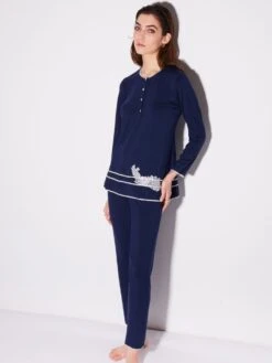 Modal Pyjama Mit Knopfleiste Von Chiara Fiorini -Femina Verkauf pyjama modal blu cf1374 chiara fiorini 9