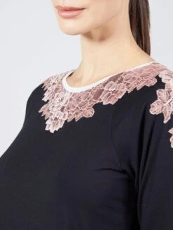 Modal Schlafanzug Schwarz-rosa Von Verdiani -Femina Verkauf pyjama modal schwarz 4609 verdiani donna 3