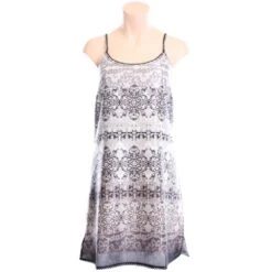 Seide-Baumwolle Kleid DARK BEAUTY Grau-schwarz Von Gattina -Femina Verkauf seide baumwolle sommerkleid dark beauty 389103 gattina 1