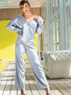 Seta Superior Seide Pyjama GLORIOVANI 2tlg. Von Cotton Club 18 Seta Superior Seide Pyjama GLORIOVANI 2tlg. Von Cotton Club -Femina Verkauf seide dessous seide pyjama cotton club seta superior cotton club silber 2