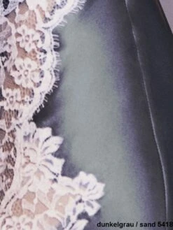 100% Seide Neglige FLAVIA Kurz Mit Spitze Von Marjolaine -Femina Verkauf seide flavia dunkelgrau sand 5418 marjolaine 1 4