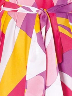 100% Seide Kaftan MODERN PRINT Von Luna Di Seta -Femina Verkauf seide gelb fuchsia luna di seta 1