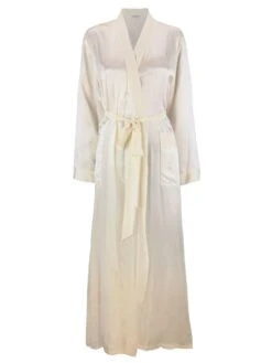 100% Seide Morgenmantel Lang KLASSIK SATIN Von Eva B. Bitzer -Femina Verkauf seide morgenmantel lang 27319873 champagner eva bitzer 1