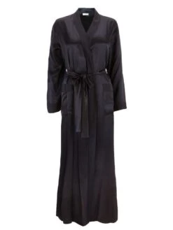 100% Seide Morgenmantel Lang KLASSIK SATIN Von Eva B. Bitzer -Femina Verkauf seide morgenmantel lang 27319873 schwarz eva bitzer 1 1