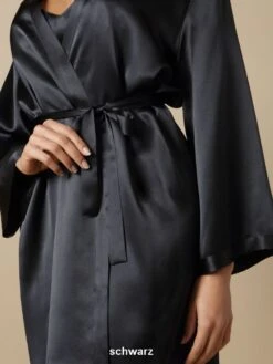 100% Seide Morgenmantel Lang LAURIAN Von Marjolaine -Femina Verkauf seide morgenmantel laser laurian schwarz soie unie marjolaine 2