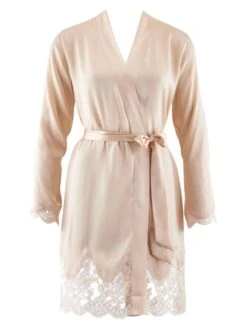 100% Seide Kimono TOI MON AMOUR Uni Farben Von Aubade -Femina Verkauf seide morgenmantel ms65 goldsand 1 soie d amour aubade 2 1 1 1