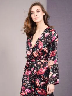 100% Seide Morgenmantel ROSES Von Eva B. Bitzer -Femina Verkauf seide morgenmantel roses 27310873 eva b bitzer 1