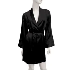 100% Seide Morgenmantel BACCARAT Mit Spitze Von Marjolaine -Femina Verkauf seide morgenmantel schwarz baccarat 2001 marjolaine 1 1