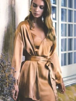 Seidennachthemd / Seidenkleid NEW SEDUCTION Von Luna Di Seta -Femina Verkauf seide neglige new seduction cognac vlst60540 luna di seta 3 1