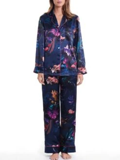 100% Seide Schlafanzug WINTER GARDEN Von Luna Di Seta -Femina Verkauf seide pyjama winter garden vlst60546 blumen luna di seta 1