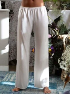 100% Seide PYJAMAHOSE Soie Unie Für Damen Marjolaine -Femina Verkauf seide pyjamahose soi5803 naturel weiss marjolaine