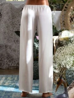 100% Seide PYJAMAHOSE Soie Unie Für Damen Marjolaine -Femina Verkauf seide pyjamahose soi5803 naturel weiss marjolaine 3