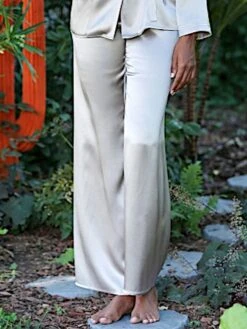 100% Seide PYJAMAHOSE Soie Unie Für Damen Marjolaine -Femina Verkauf seide pyjamahose soi5803 souris silbergrau marjolaine