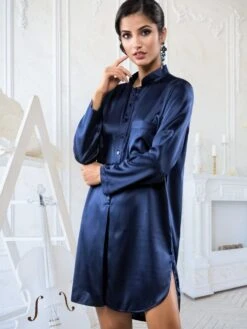 Seta Superior Seide Sleepshirt PODEROSA Von Cotton Club -Femina Verkauf seide sleepshirt poderosa dunkelblau seta superior cotton club 2 1