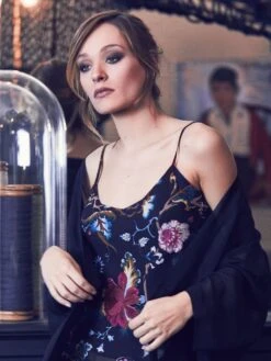 Seidennachthemd 100% Seide FIDJI MOUSSELIN Blumendruck Von Marjolaine -Femina Verkauf seidennachthemd fidji mousselin 2fid0104 floral 123 marjolaine