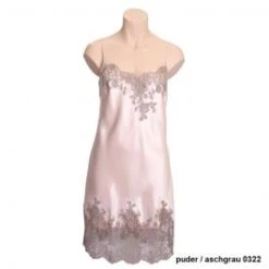 100% Seide Negligé CAPRICE Mittellang Calais Spitze Marjolaine