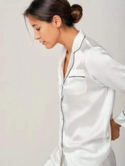 100% Seide Schlafanzug Elisabetha MOONLIGHT WHITE Von Radice -Femina Verkauf seidenpyjama elisabetha moonlight white radice 4