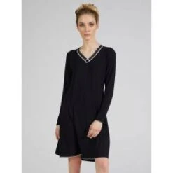 Modal Sleepshirt WKND No. 4 Knielang Schwarz-puder Von Verdiani