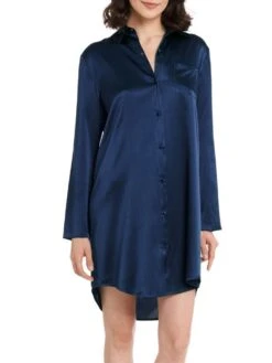 Seide Sleepshirt SEDUZIONE DI SETA Kurz Von Gattina -Femina Verkauf sleepshirt seide 381453 navy gattina 1 1 1