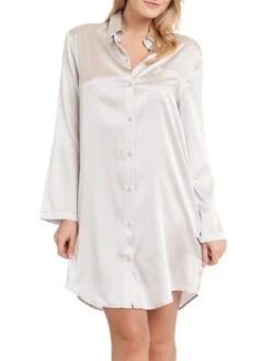 Seide Sleepshirt SEDUZIONE DI SETA Kurz Von Gattina -Femina Verkauf sleepshirt seide 381453 silber gattina 1 1 1