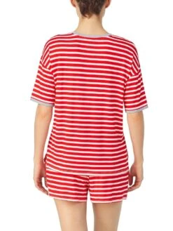 Viscose Sommerpyjama NEW YORK ENERGY Rot-weiß Von DKNY Sleepwear -Femina Verkauf sommer pyjama 10 yi2822403 641 cherry stripe 0185 dkny 4
